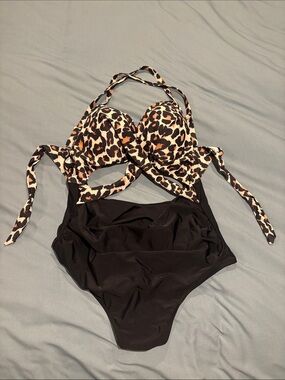 Leopard High Waisted One Piece Swimsuit